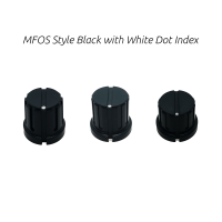 Knob MFOS Style Black w/White Dot Index and Black Indent